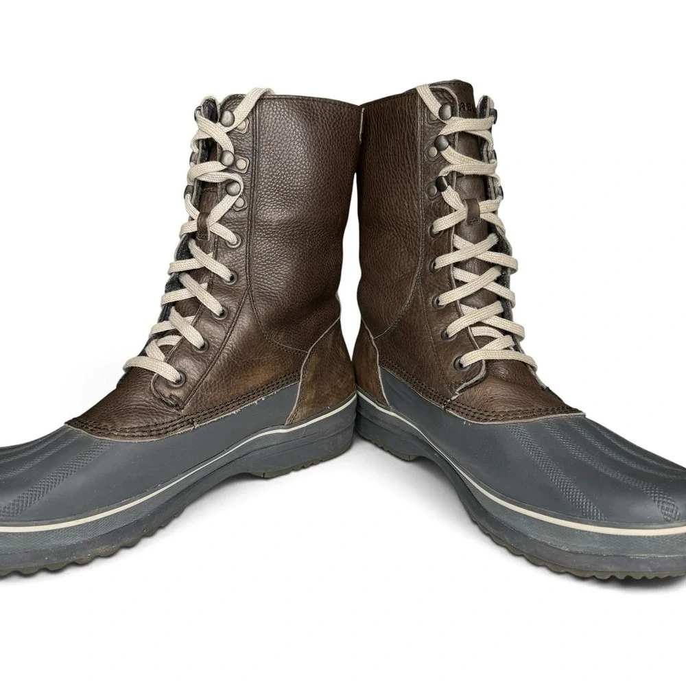 Sorel Boots Mens Size 15 Brown Leather Winter Waterproof Lined Tall Duck Shoes